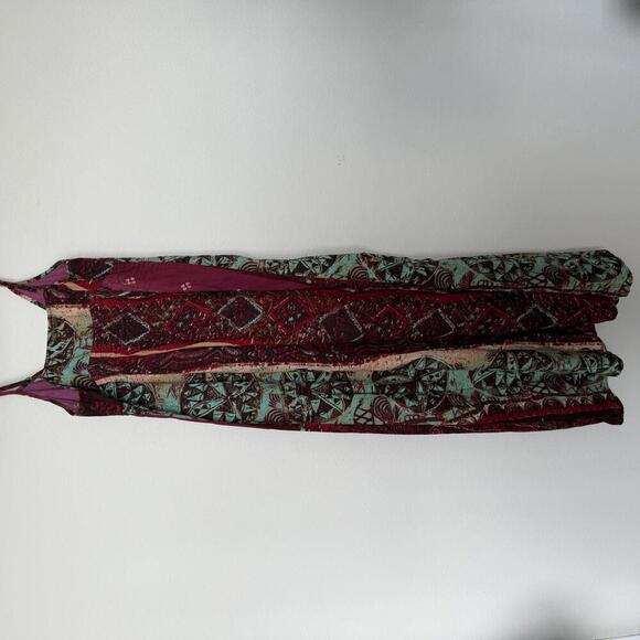 Bohemian Style Maxi Dress Spaghetti Straps Vibrant Patterns - Picture 7 of 8